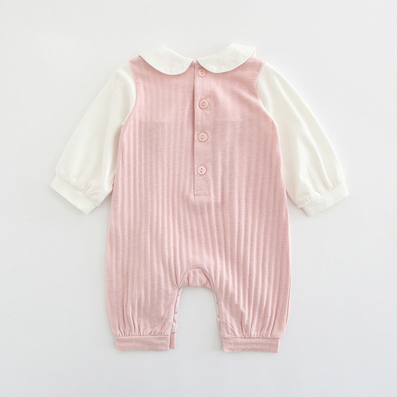 Baby Girl's Sweet Peony Bow Romper